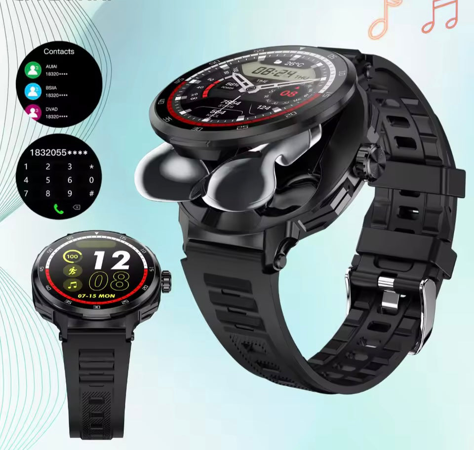 T-X 1 Smartwatch with Earphones Inside Wireless Call Sports Fitness.
